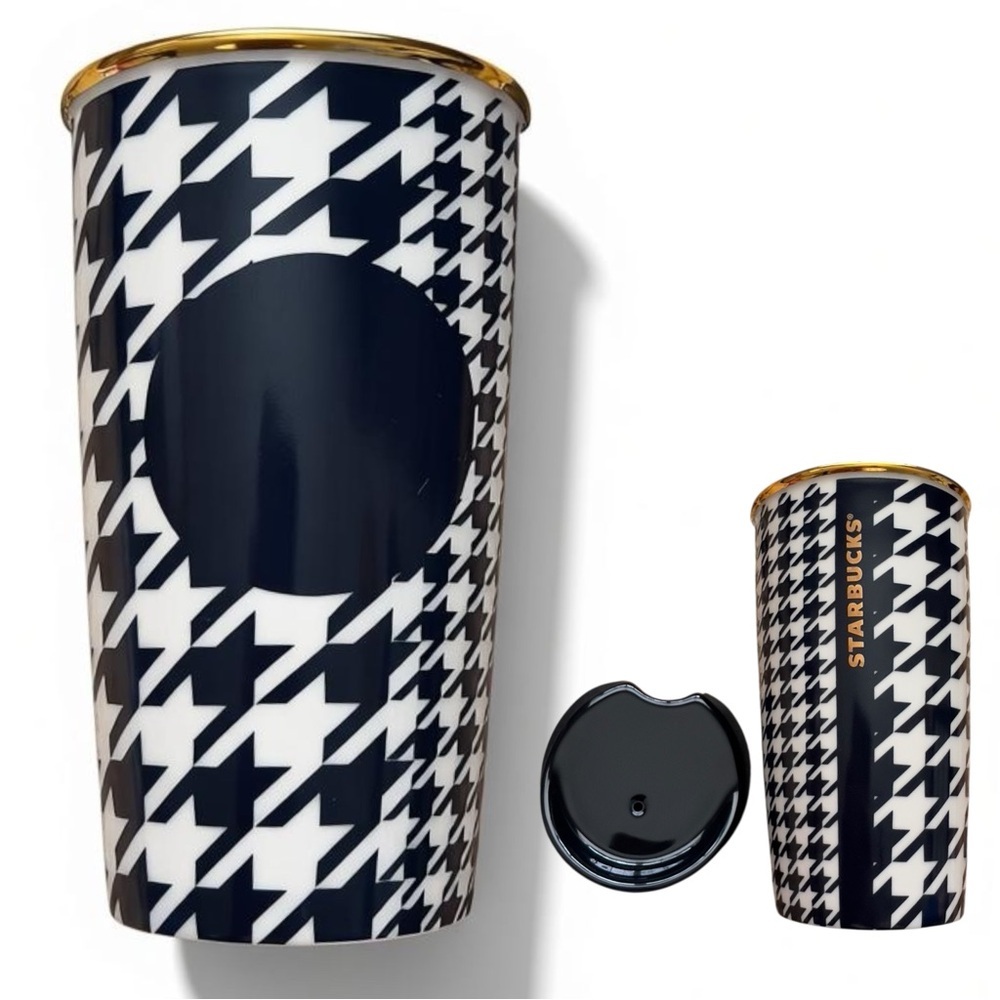Starbucks Coffee Tumbler Houndstooth Pattern